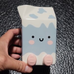 Cute Milk Carton Ceramic Figurine